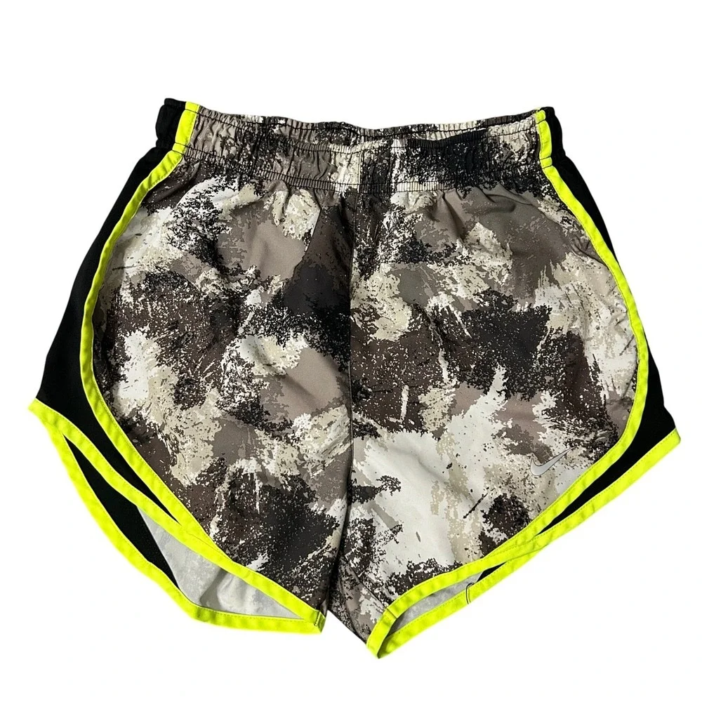 Nike Womens Tempo Running Shorts XS Grey Camo Dri-FIT Lined 847855-010